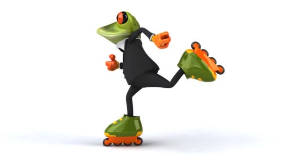 Skating yeşil kurbağa — Stok video