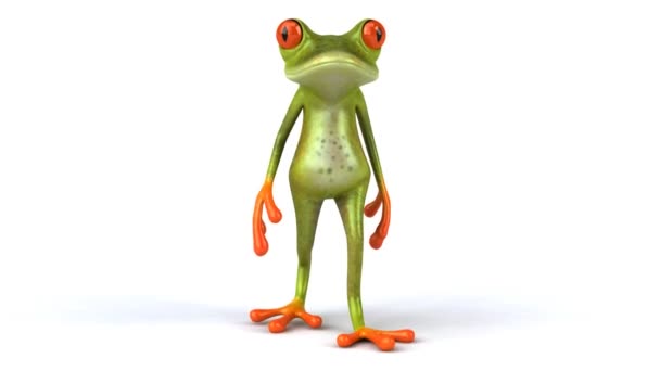 Зеленая лягушка — стоковое видео