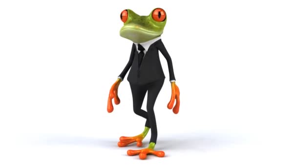 Zielona żaba spacerem — Wideo stockowe