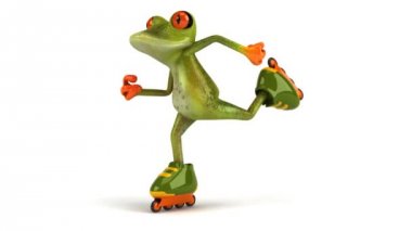 Skating yeşil kurbağa