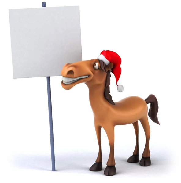 サンタの帽子の馬häst i santa hatt — Stockfoto