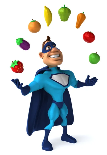 Super-herói e legumes — Fotografia de Stock