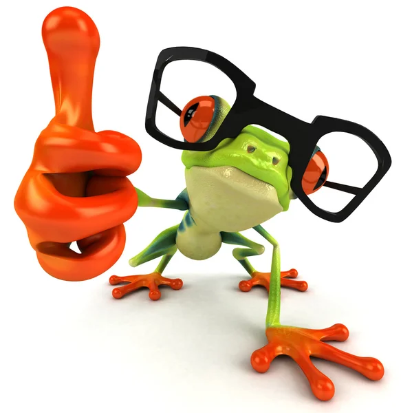 Frog and glasses — Stock Photo, Image
