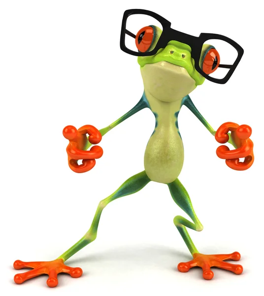 Frog and glasses — Stock Photo, Image