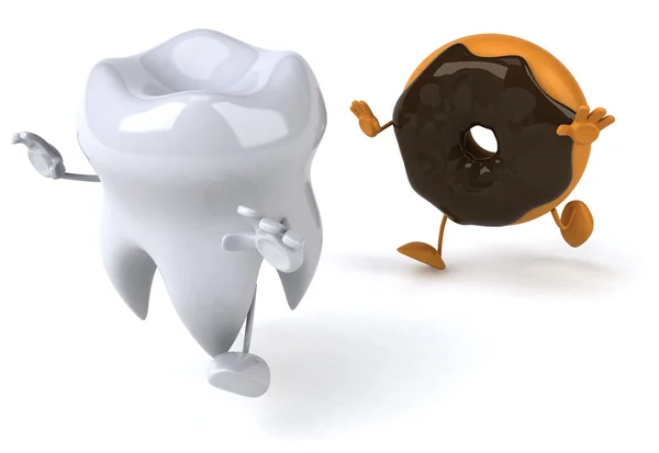 Dente e donut — Fotografia de Stock