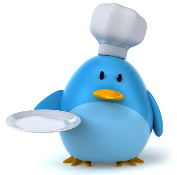 Blue bird chef — Stock Photo, Image