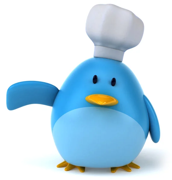 Blue bird chef — Stock Photo, Image