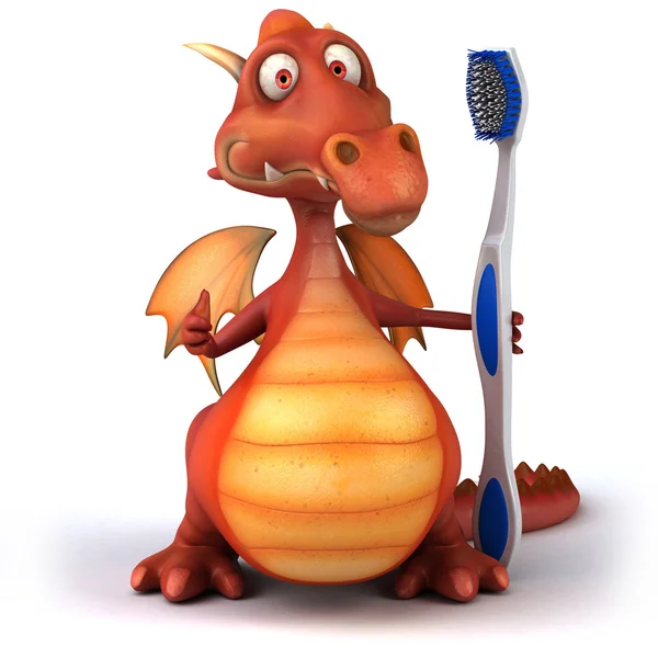Dragon and toothbrush — Stock Photo, Image