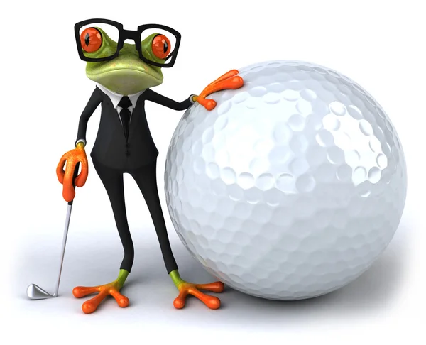 Frog and golf — Stock Photo, Image