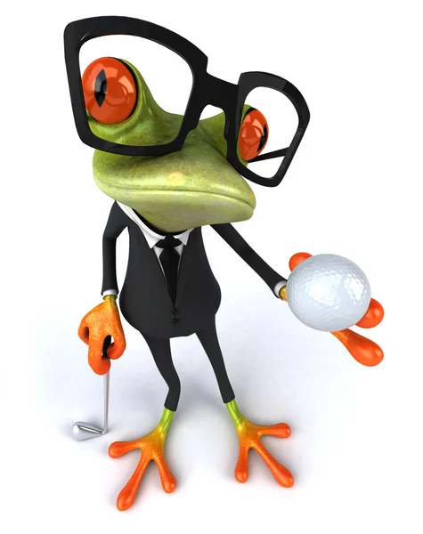 Frog and golf — Stock Photo, Image