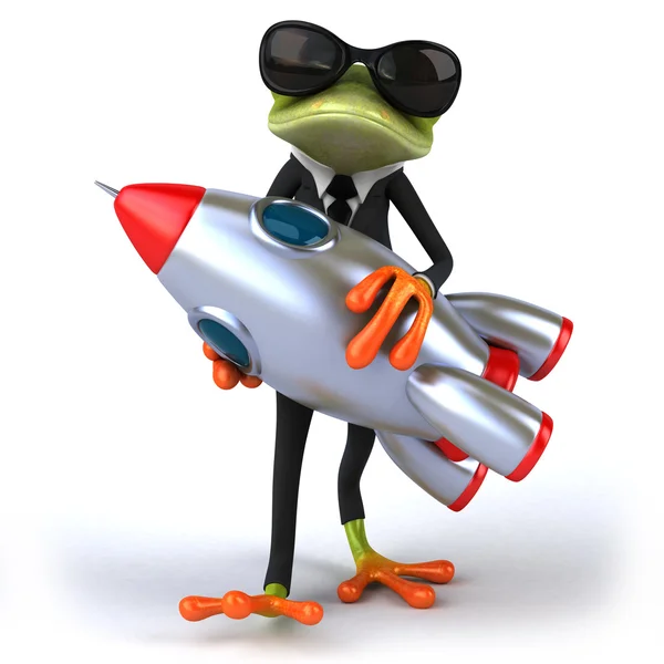 Frog and rocket — Stock Photo, Image