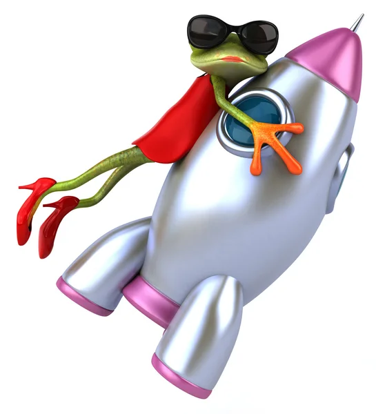 개구리와 로켓 — 스톡 사진