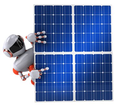 güneş paneli ile robot
