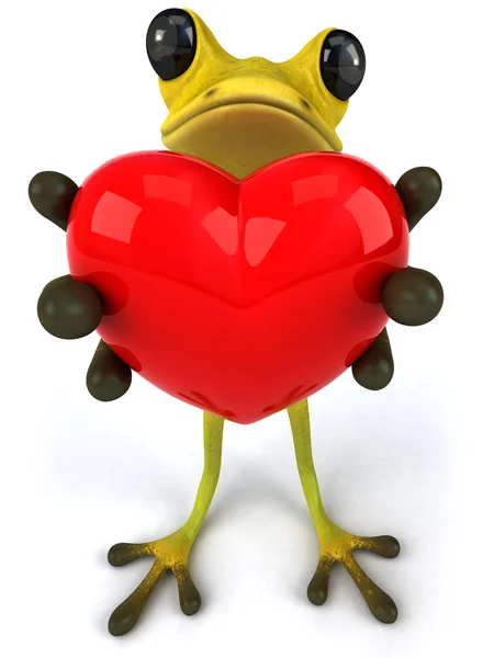 Frog with a heart — Stock Photo, Image