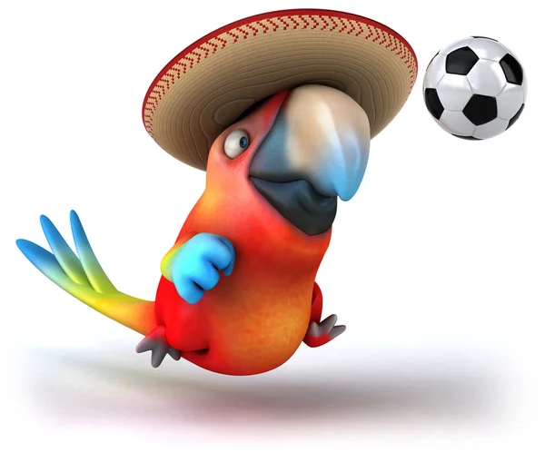 Papuga i piłka — Zdjęcie stockowe