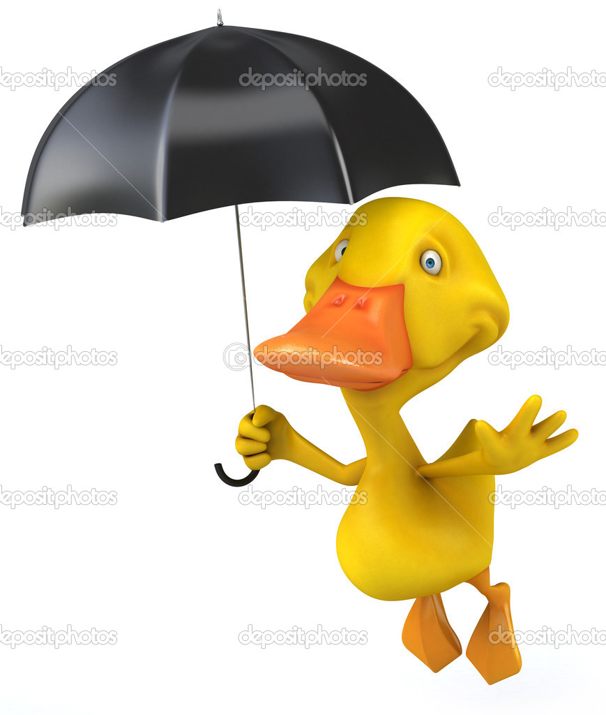 Duck and umbrella