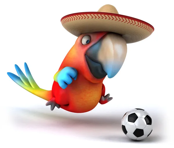 Papuga i piłka — Zdjęcie stockowe