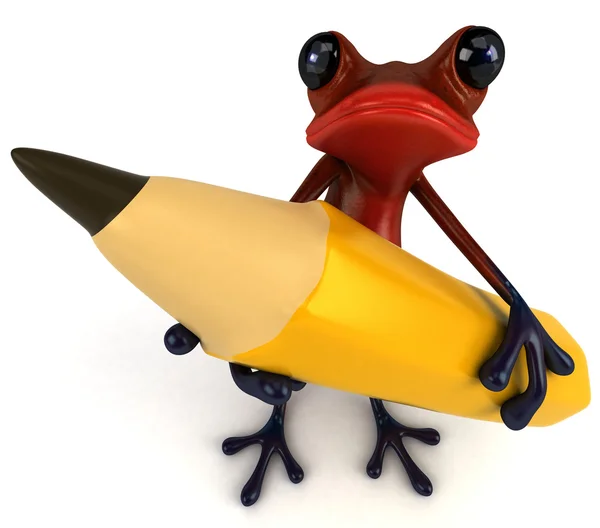 Grenouille avec un crayon — Photo