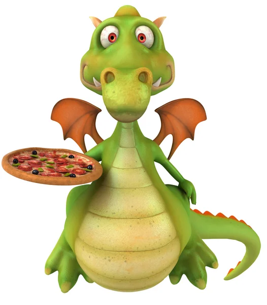 Dragon ve pizza — Stok fotoğraf