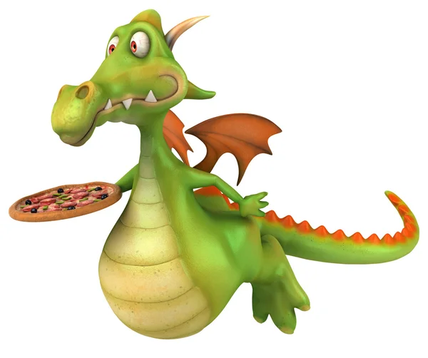 Dragon ve pizza — Stok fotoğraf