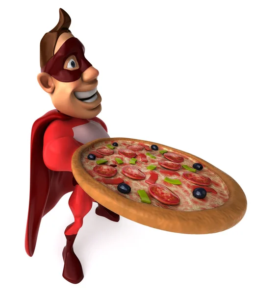 Superhrdina pizza — Stock fotografie