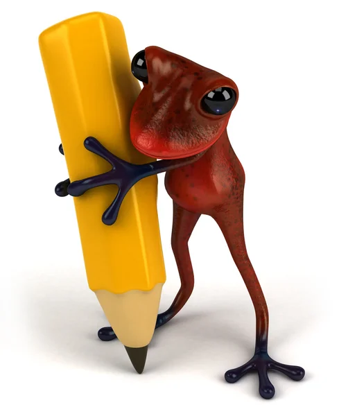 Grenouille avec un crayon — Photo