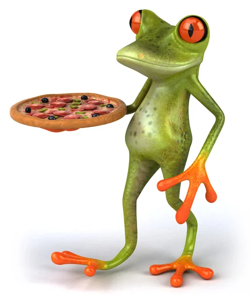 Grenouille avec pizza — Photo