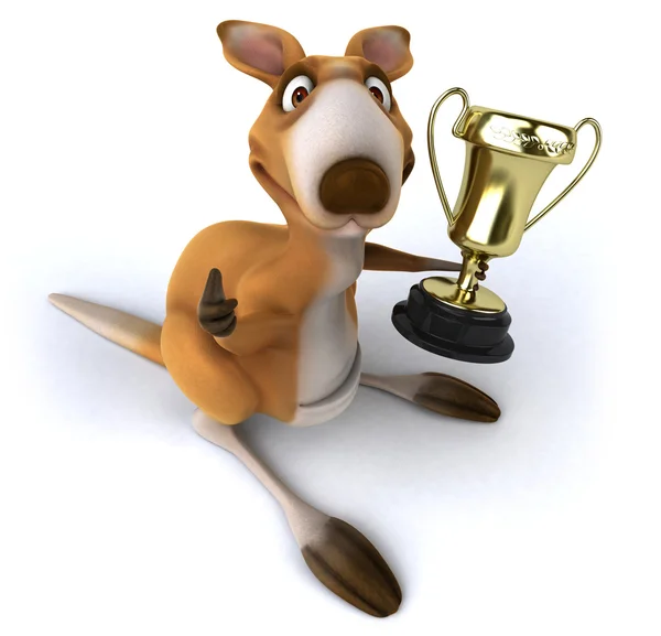 Kangaroo with a cup — Stock Photo, Image