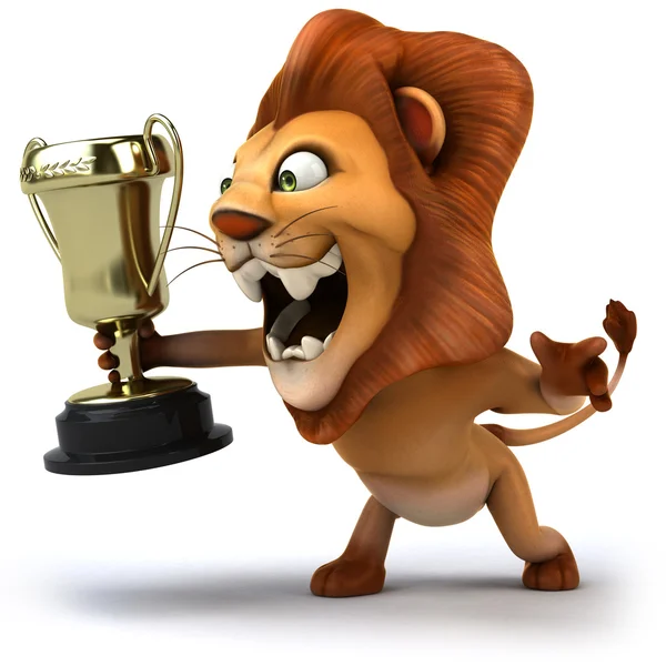 Lion med en kopp — Stockfoto