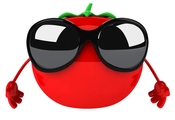 Tomate em óculos de sol — Fotografia de Stock