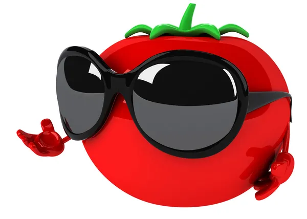 Tomate mit Sonnenbrille — Stockfoto