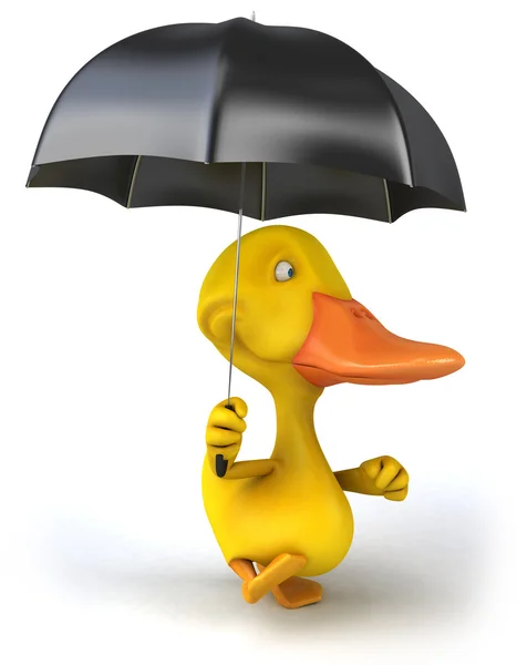 Duck and umbrella — Stock Photo, Image