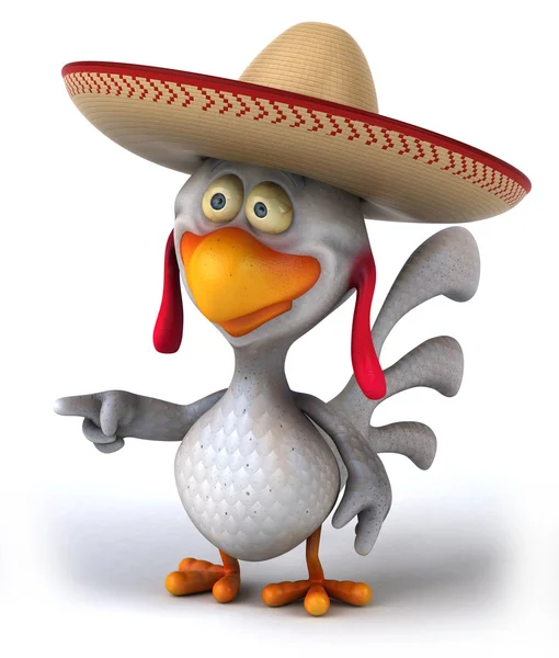 Pollo in cappello sombrero — Foto Stock