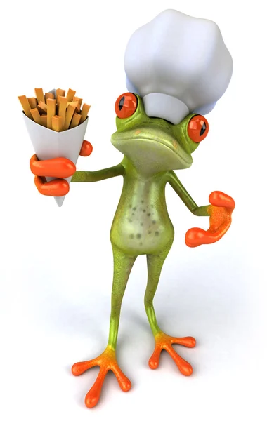 Frog 3d chef — Stock Photo, Image