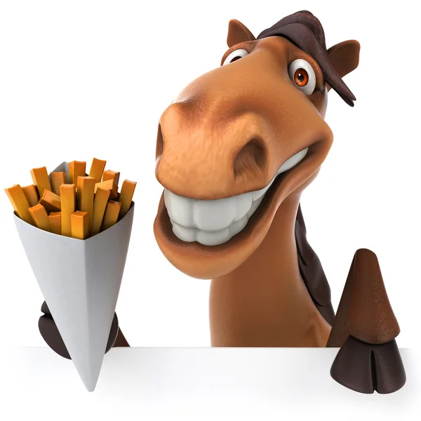 Divertido caballo y papas fritas — Foto de Stock