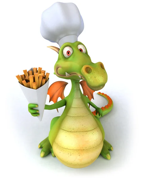 Drak šéfkuchař 3d ilustrace — Stock fotografie
