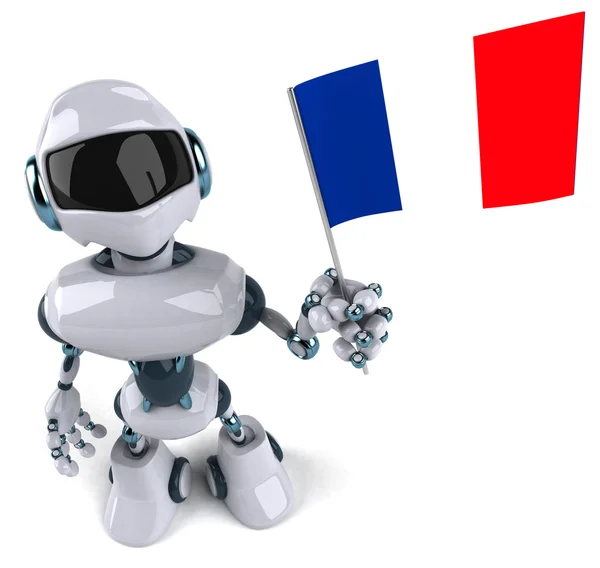 Roboter mit Frankreich-Flagge — Stockfoto