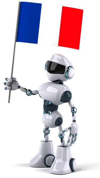 Робот с флагом Франции — стоковое фото