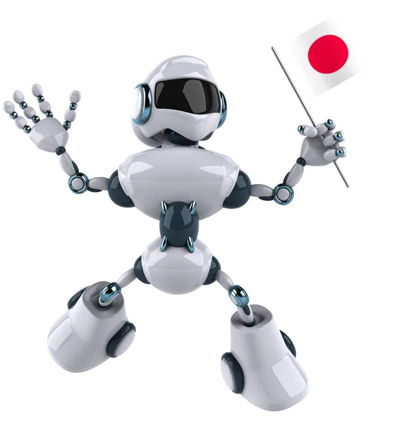 Robot with Japanese flag — Stock Photo, Image