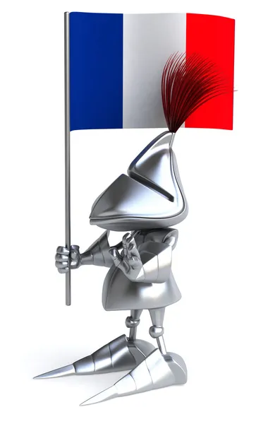 Robot avec drapeau France — Photo