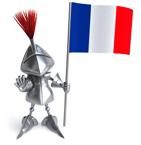 Robot avec drapeau France — Photo