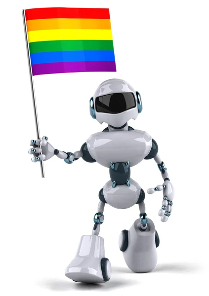 Robot con bandera gay —  Fotos de Stock