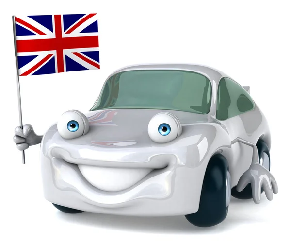 Auto mit großer britischer Flagge — Stockfoto