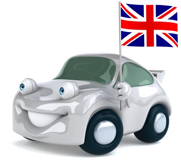 Auto mit großer britischer Flagge — Stockfoto