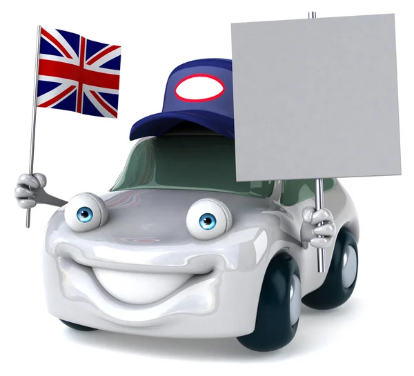 Carro com bandeira da Grã-Bretanha — Fotografia de Stock