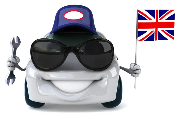 Auto mit großer britischer Flagge — Stockfoto