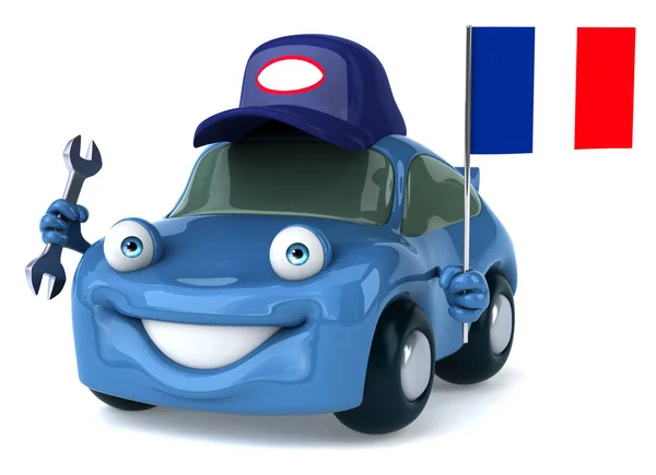 Машина с французским флагом — стоковое фото