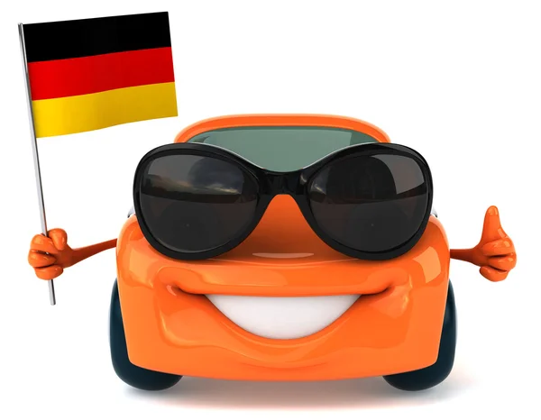 Car with German flag — Stock Photo, Image