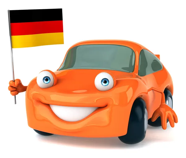 Auto mit deutscher Flagge — Stockfoto