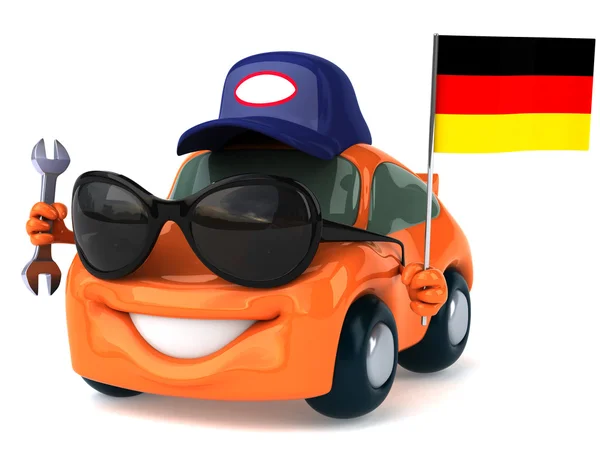 독일 국기와 함께 자동차 — 스톡 사진